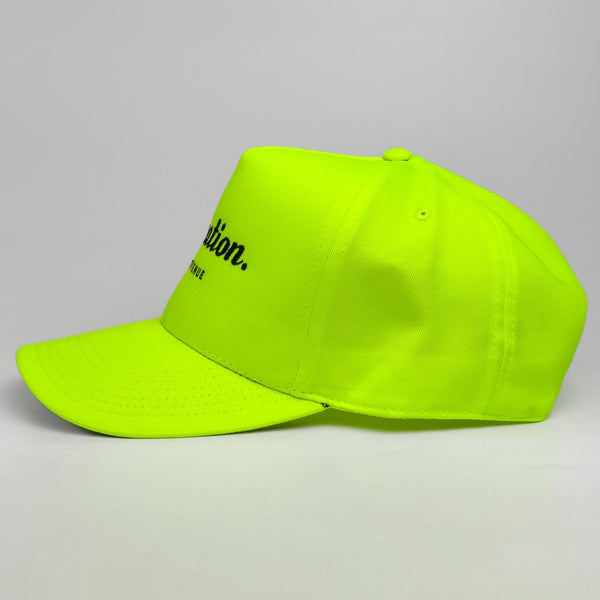 DAYCATION - Neon Lime / Black - Structured 5-Panel