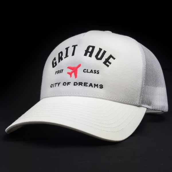FIRST CLASS - White / Hot Neon - 5-Panel Trucker