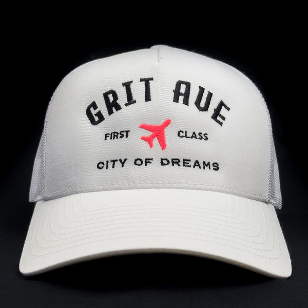 FIRST CLASS - White / Hot Neon - 5-Panel Trucker