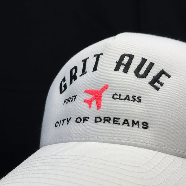 FIRST CLASS - White / Hot Neon - 5-Panel Trucker