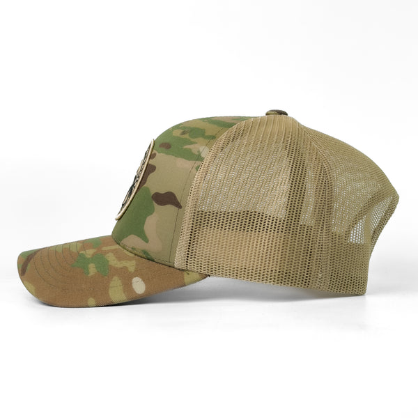 PARADISE - Tan / Green Camo Trucker