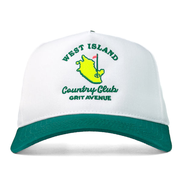 COUNTRY CLUB - White/Green - Structured 5-Panel