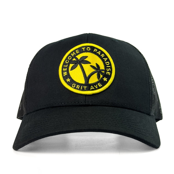PARADISE - Lemon Yellow Mesh Trucker