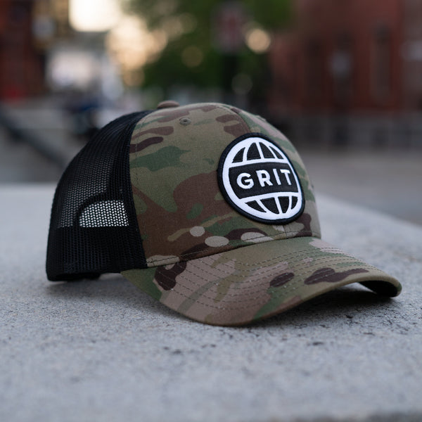 GLOBAL - Black Green/Black Multicam Mesh Trucker