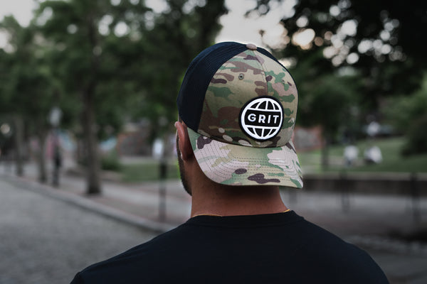 GLOBAL - Black Green/Black Multicam Mesh Trucker