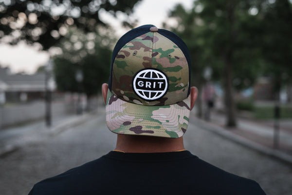 GLOBAL - Black Green/Black Multicam Mesh Trucker