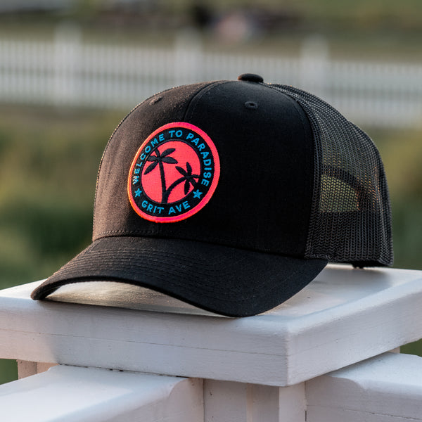 PARADISE - All Black Mesh Trucker