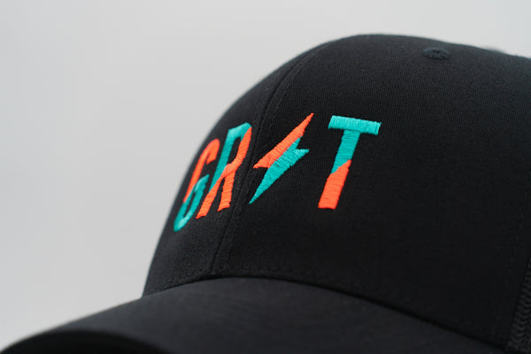 WAVE - Orange/Teal - Black Mesh Trucker