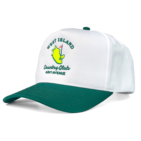 COUNTRY CLUB - White/Green - Structured 5-Panel