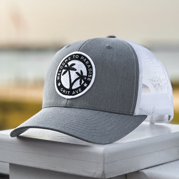 PARADISE - Noir Gray/White Mesh Trucker