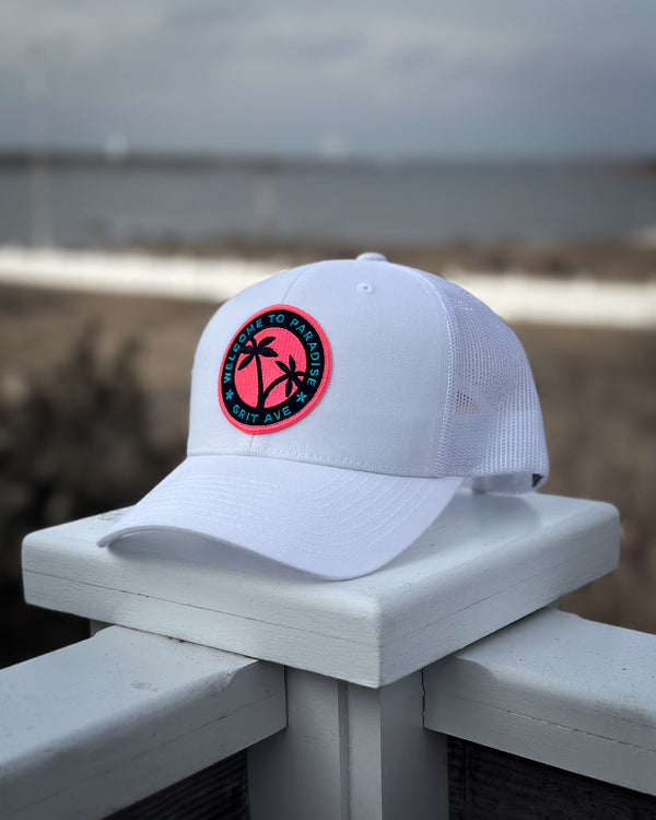 PARADISE - White Mesh Trucker