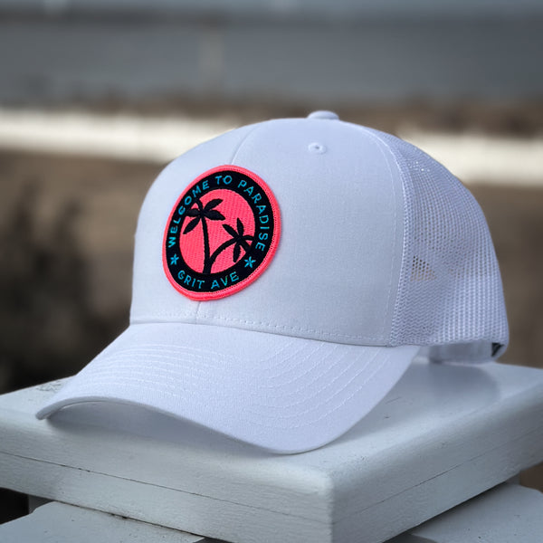 PARADISE - White Mesh Trucker