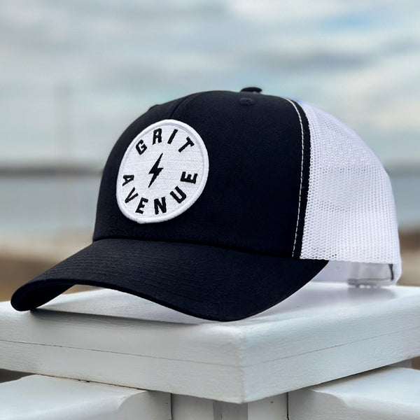 STATIC - White/Black/White Mesh Trucker