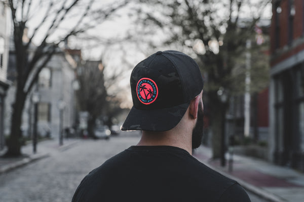 PARADISE - Black Camo Mesh Trucker