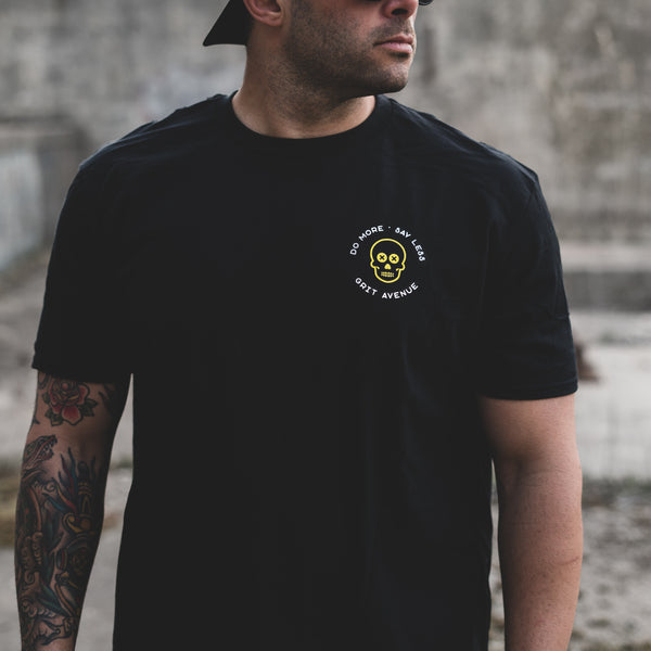 SAY LESS - Black / Lemon Short Sleeve Tee