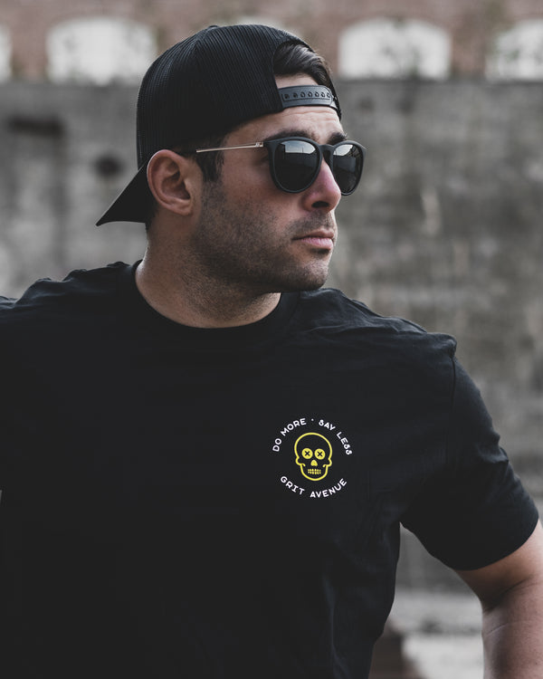 SAY LESS - Black / Lemon Short Sleeve Tee