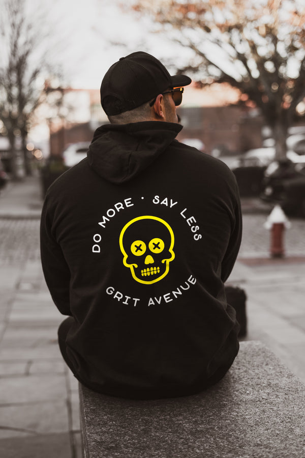 SAY LESS - Black / Lemon Unisex Hoodie