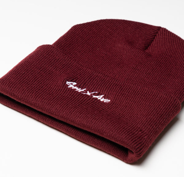 "GRIT X AVE" - Burgundy Beanie