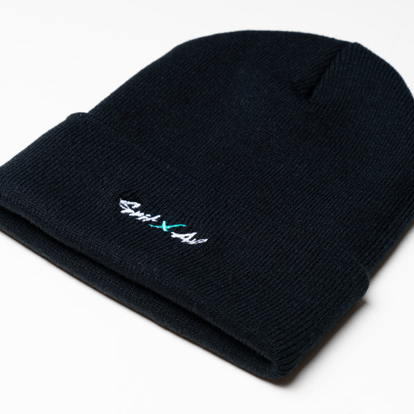 "GRIT X AVE" - Black / Teal Beanie