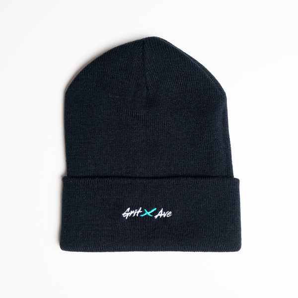 "GRIT X AVE" - Black / Teal Beanie