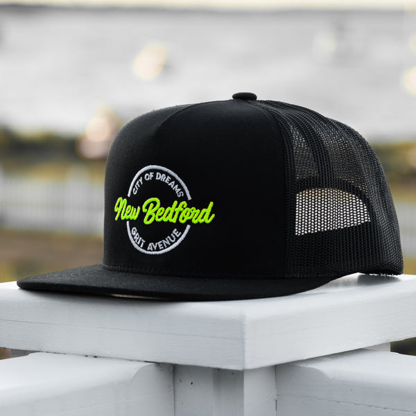 NEON DREAMS LIME - Black Mesh Snapback