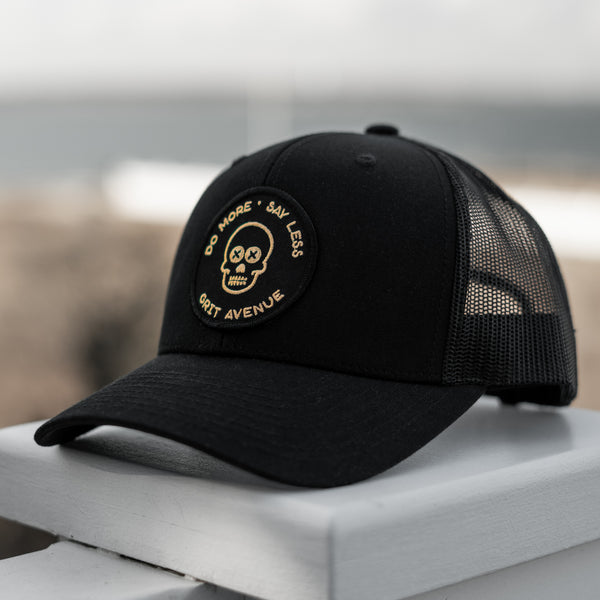 SAY LESS - Tan/Black Mesh Trucker